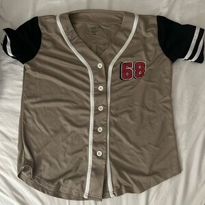 Active Jersey for Women, Tan/Light brown, Los Angeles Print, size Medium